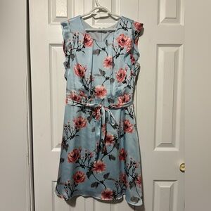 Ricki's Blue and Pink Floral Midi Dress